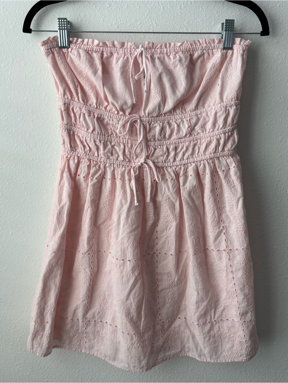wild fable Pale Pink Eyelet Strapless Dress